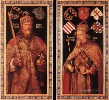 アルブレヒト・デューラー Painting - カール大帝皇帝とジギスムント・アルブレヒト・デューラー皇帝